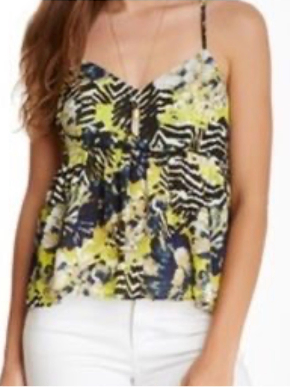 South Moon Under BB Dakota nwt Floral Zebra Print Spaghetti Strap Cami large
